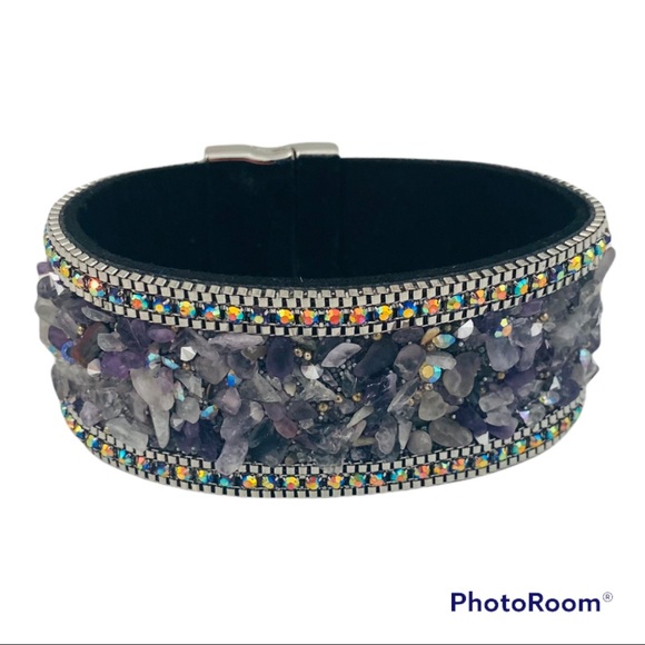 Jewelry - Gemstone Chip Encrusted Cuff Bracelet